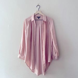 Express long pink dress shirt